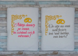 Set prosoape Nunta In curand voi fi mireasa Imi rad barba ma insor 50x100cm