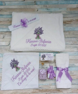 Trusou botez fetita Lavanda ,8 piese