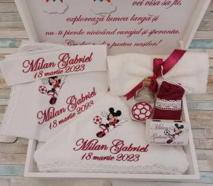 Trusou botez Mickey Fotbal ,8 piese visiniu