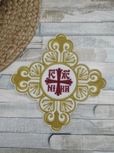 Cruce brodata 20cm, aurie