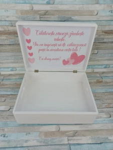Cufar personalizat / cutie trusou din lemn pentru trusou  Ursulet,dimensiune 40/30/10 cm