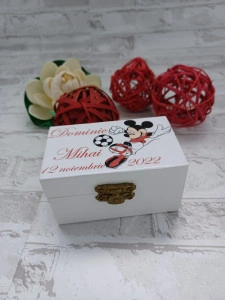 Cutie suvita botez personalizata Mickey Fotbal