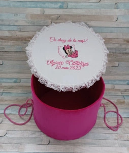 Cutie trusou botez personalizata Minnie Mouse roz