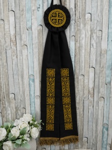 Paterita brodata Model Bizantin 80 cm negru