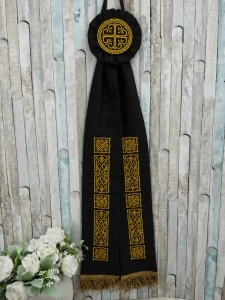 Paterita brodata Model Bizantin 80 cm negru