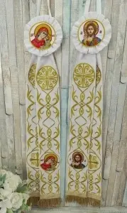 Paterite brodate Mantuitorul si Maica Domnului cu Pruncul