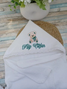 Prosop cu gluga personalizat Ursulet 60x125cm