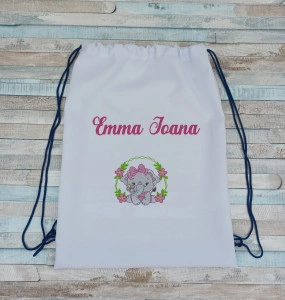 Rucsac gradinita/cresa personalizat prin broderie Elefantel