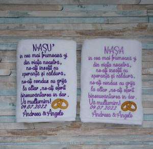Set 2 prosoape Cadou nasi Nunta - dimensiune70x140 cm