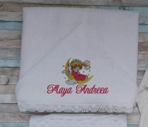 Set baita a doua zi -cadou Nou nascut-Ingeras luna roz 