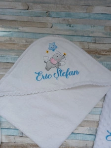 Set cadou Nou nascut-Elefantel bleu , 3 piese