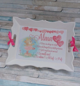 Set mot Set turta 1 an – pachet personalizat – Ursulet Fetita Roz