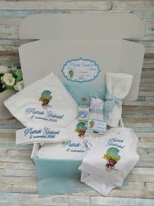 Trusou botez baiat Balon cu aer ,9 piese