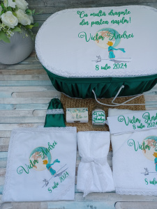 Trusou botez Micul Print verde