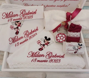 Trusou botez Mickey Fotbal ,8 piese visiniu
