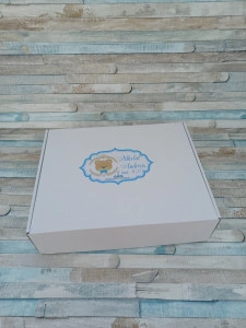 Trusou botez personalizat Ursulet Bleu 8/9piese