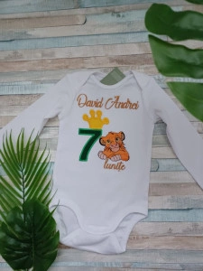 Body personalizat Aniversar 7 lunite Simba