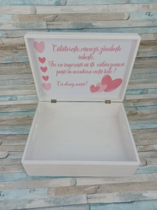 Cufar personalizat / cutie trusou din lemn pentru trusou  Ursulet,dimensiune 40/30/10 cm