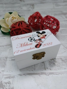 Cutie suvita botez personalizata Mickey Fotbal