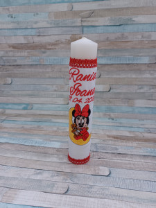 Lumanare botez Minnie Luna Rosu