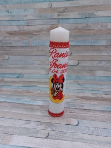 Lumanare botez Minnie Luna Rosu