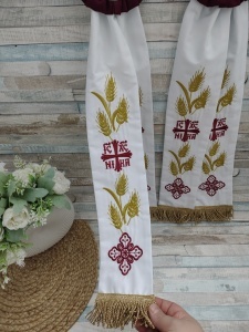 Paterite brodate Iisus Hristos si Maica Domnului II mov