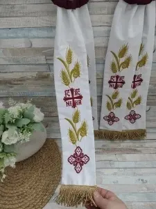 Paterite brodate Iisus Hristos si Maica Domnului II mov