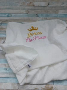 Paturica bebe de vara personalizata Princess,100x100 cm