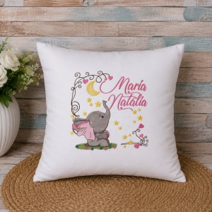 Pernita personalizata cu nume ,Elefantel 40x40cm