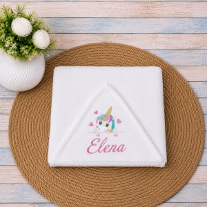 Prosop bebe cu gluga Unicorn 60x125cm