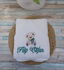 Prosop cu gluga personalizat Ursulet 60x125cm