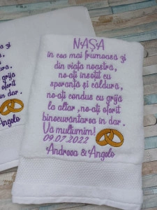 Set 2 prosoape Cadou nasi Nunta - dimensiune70x140 cm