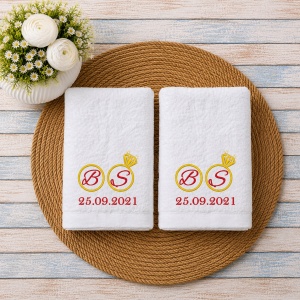 Set 2 prosoape personalizate -Cadou cununie -Aniversare casatorie 70x140 cm