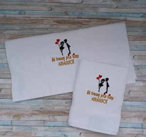 Set 2 prosoape personalizate Indragostiti 70x140cm