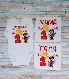 Set 5 tricouri aniversare 1 an ,Minnie Mouse