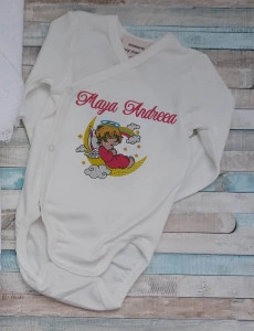 Set baita a doua zi -cadou Nou nascut-Ingeras luna roz 