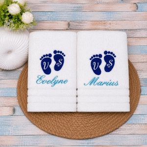 Set prosoape Cadou Nasi Botez Monograma