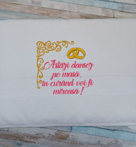 Set prosoape Nunta In curand voi fi mireasa Imi rad barba ma insor 50x100cm