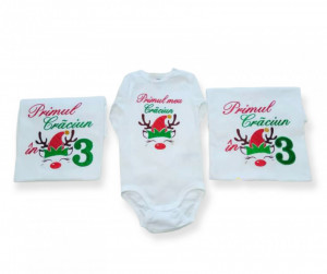 Set tricouri Primul Craciun in 3 -Mos Craciun