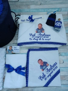 Trusou botez baiat Bleumarin cu Poza,10piese