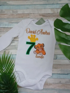 Body personalizat Aniversar 7 lunite Simba