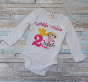 Body personalizat Ursulet Fetita Roz 2 anisori