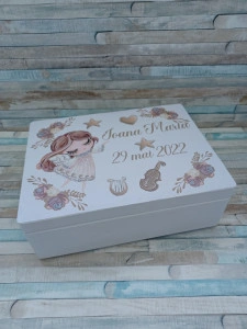 Cufar trusou din lemn personalizat Zanuta,dimensiune 40/30/10 cm