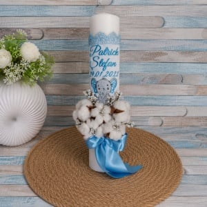 Lumanare botez Elefantel bleu