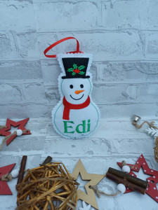 Ornament Brad Om zapada 3D brodat și personalizat cu nume