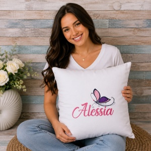 Pernita personalizata cu nume ,Fluturas 40x40cm