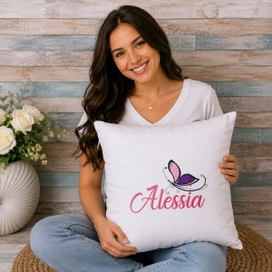 Pernita personalizata cu nume ,Fluturas 40x40cm