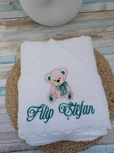 Prosop cu gluga personalizat Ursulet 60x125cm