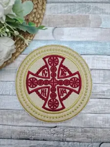 Ripida brodata pentru Sfantul Potir-Cruce Grena