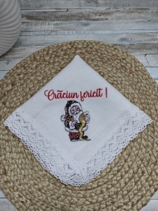 Servetel de masă-Mos Craciun - Crăciun fericit !35x35cm